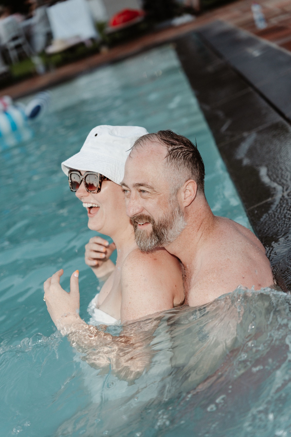 Róisín and Ken together in the pool